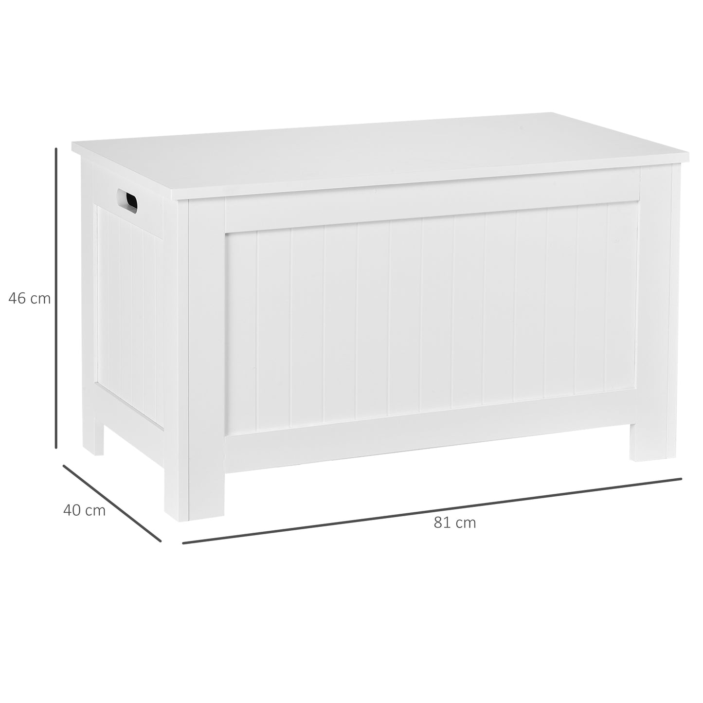 HOMCOM Lift-Top Storage Chest | Toy Box & Blanket Storage Bench, White