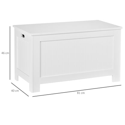 HOMCOM Lift-Top Storage Chest | Toy Box & Blanket Storage Bench, White