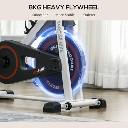 AFLOIA Exercise Bike | 8kg Flywheel Indoor Cycling Machine | White