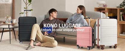KONO Fashion Luggage Set – Lightweight ABS Hard Shell Suitcases with TSA Lock & 4 Spinner Wheels | 2/3/4/6 Piece Set | UK