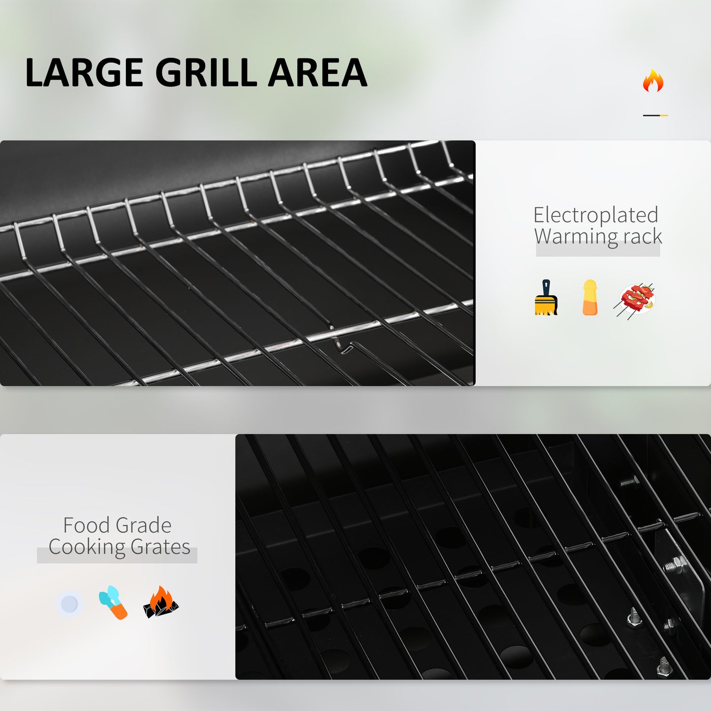 Outsunny Charcoal BBQ Grill | Adjustable Coal Pan