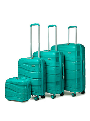 Kono 4-Piece Lightweight Polypropylene Hard Shell Luggage Set – TSA Locks & Spinner Wheels (14’’/20’’/24’’/28’’)