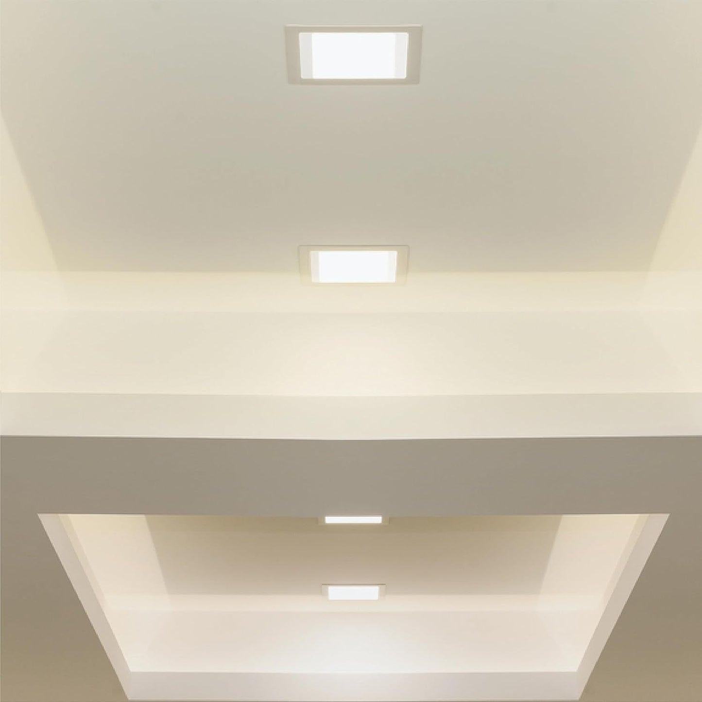 2Pack 18W LED Square Recessed Ceiling Flat Panel Down Light Ultra Slim Warm White