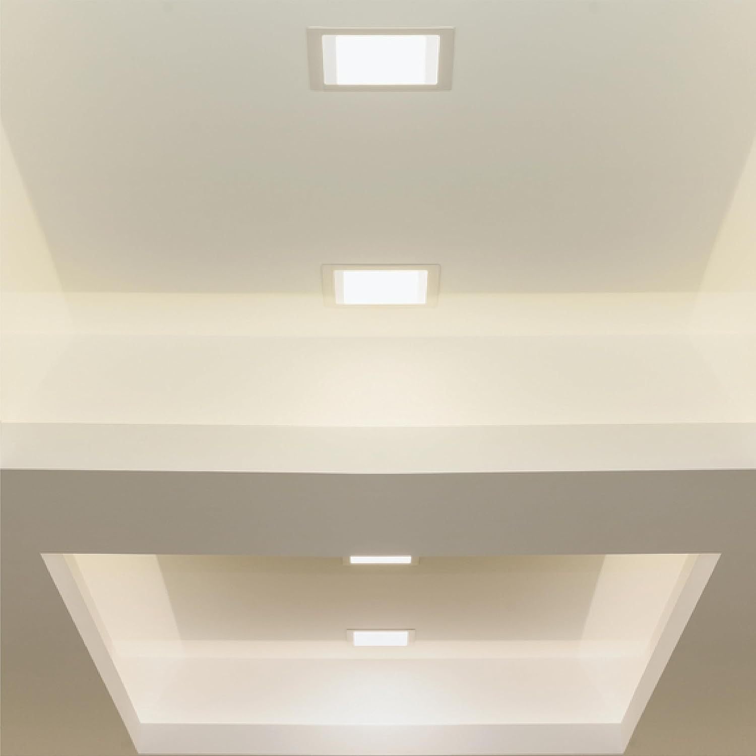 2Pack 18W LED Square Recessed Ceiling Flat Panel Down Light Ultra Slim Warm White