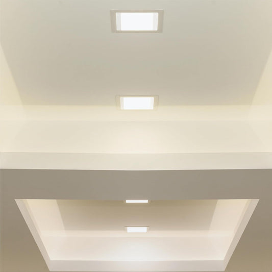 2Pack 18W LED Square Recessed Ceiling Flat Panel Down Light Ultra Slim Warm White