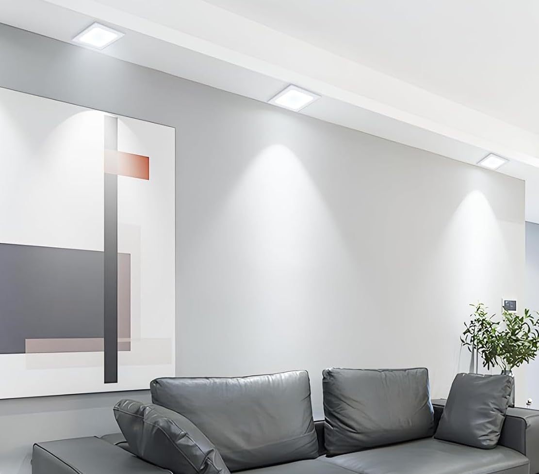 2Pack 18W LED Square Recessed Ceiling Flat Panel Down Light Ultra Slim Warm White