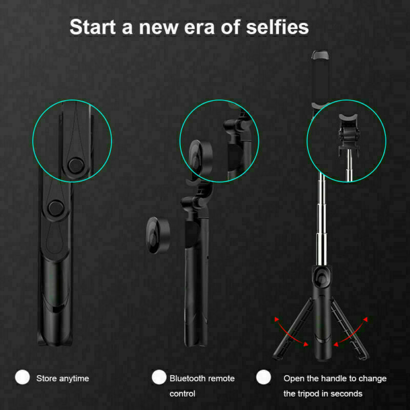 Bluetooth Selfie Tripod Telescopic Stick | Extendable Monopod with Remote | Foldable Phone Holder
