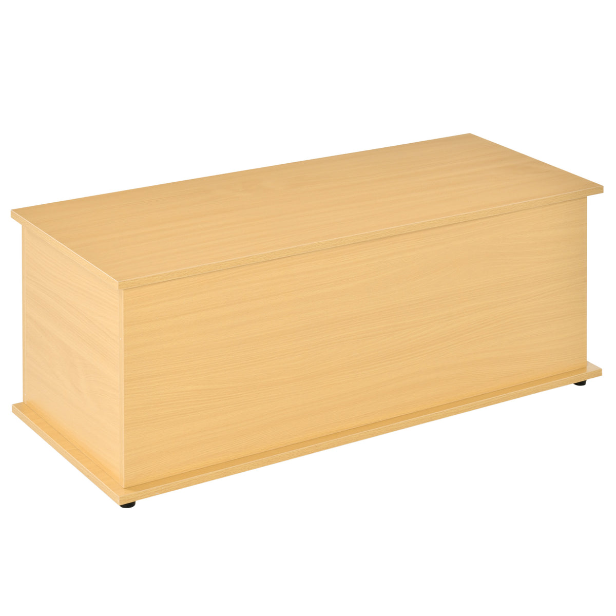 HOMCOM Storage Chest, Large 114L Blanket Box, Shoe Bench with Safety Hinged Lid, Storage Trunk, Bed End Bench for Bedroom, Hallway, Living room, Playroom, 100 x 40 x 40cm, Burlywood