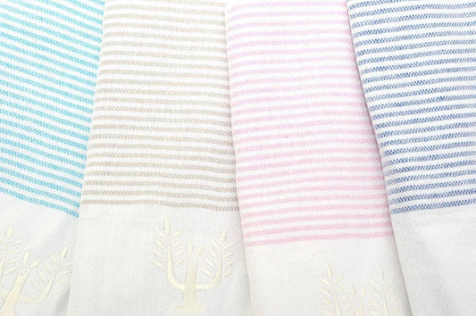 Cancun Striped Hammam Towel | Stone Beige | 100% Cotton