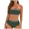 Dokotoo Women Bikini Set – High Waisted Two-Piece Bathing Suit – Colour Block Bikini Swimwear – Women’s Push-Up