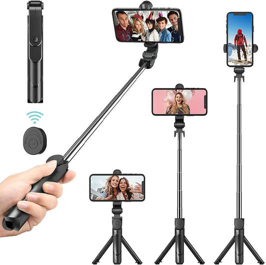 Bluetooth Selfie Tripod Telescopic Stick | Extendable Monopod with Remote | Foldable Phone Holder