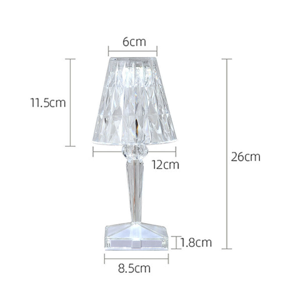 RGB Crystal Touch Table Lamp – Diamond Rose LED Bedside Light with Remote & USB/Rechargeable Modes | 16 Colours