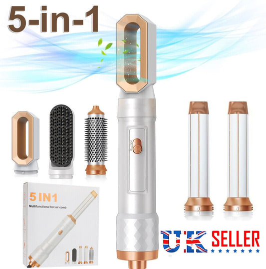 5-in-1 Professional Air Wrap Hair Styler – Dryer Curler Straightener Hot Air Brush & Volumiser – Ideal Gift for Women