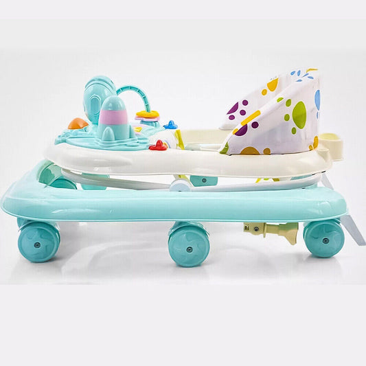 Baby Walker Bouncer First Steps - Foldable Push Along Activity Centre with Music & Adjustable Height for UK Families