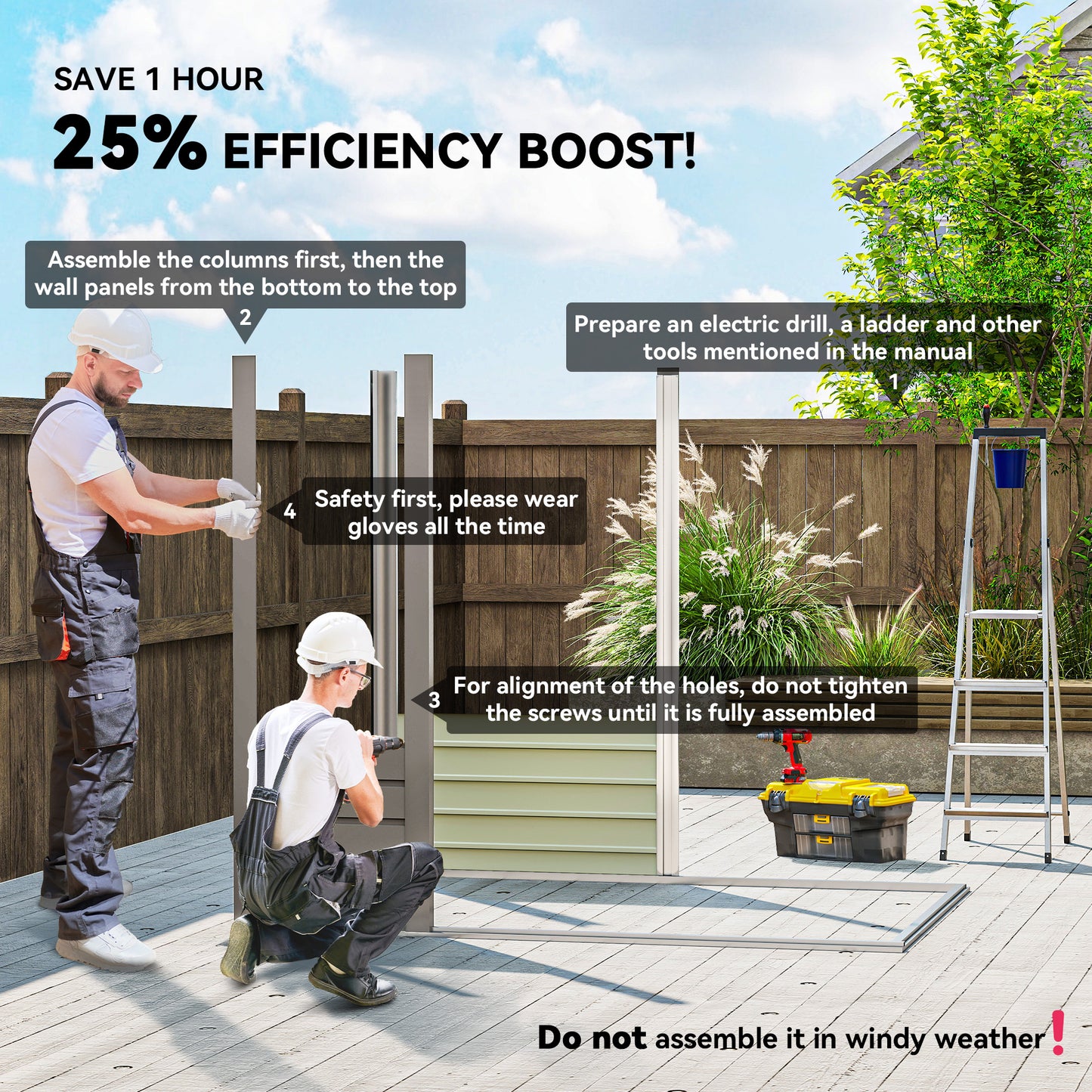 Outsunny 4 x 6ft Galvanised Metal Garden Shed | Grey
