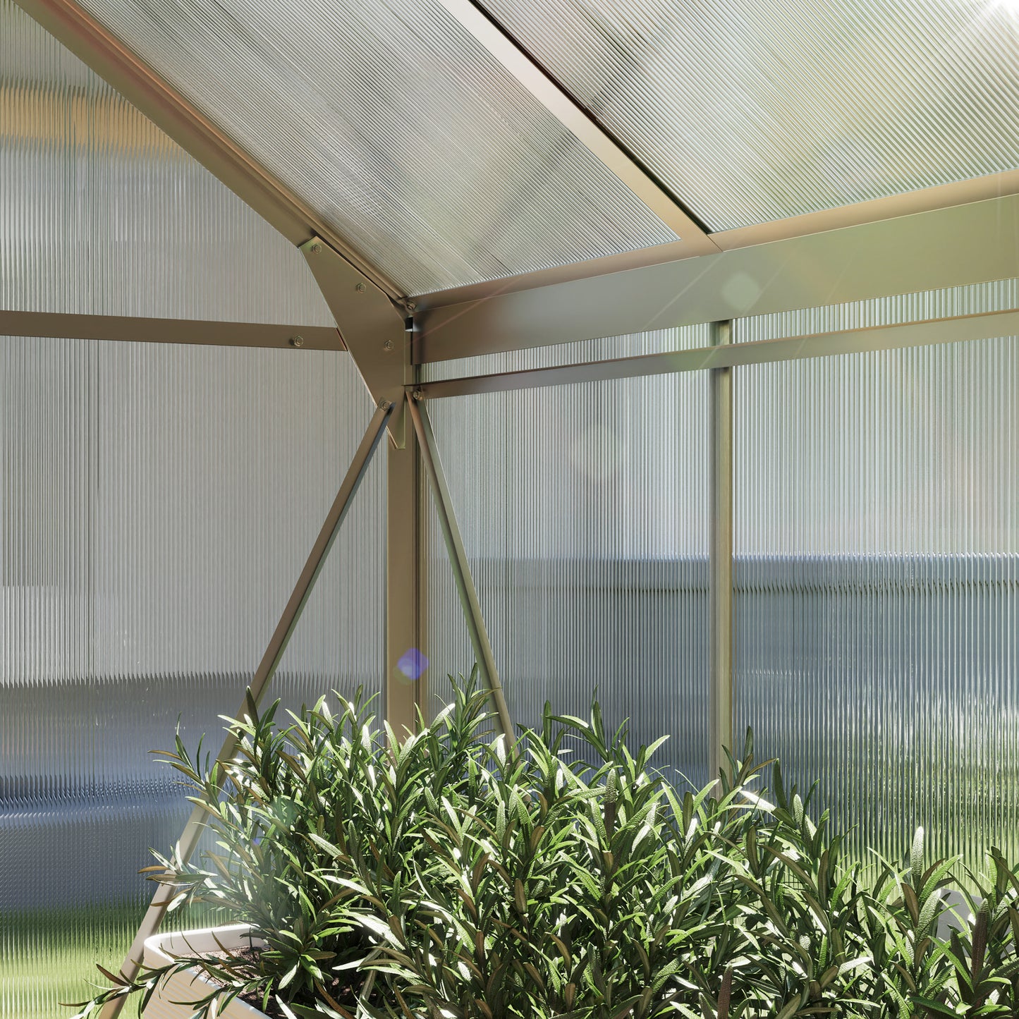 Outsunny 6 x 6ft Polycarbonate Greenhouse | Clear