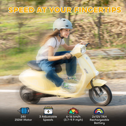 AIYAPLAY 24V kids electric motorbike in beige - product view 4