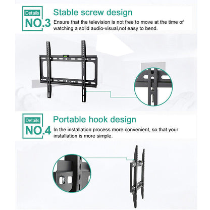 Slim TV Wall Bracket Mount for 26–63 Inch LCD LED Plasma Flat Screen – Universal Fixed Slim Fit