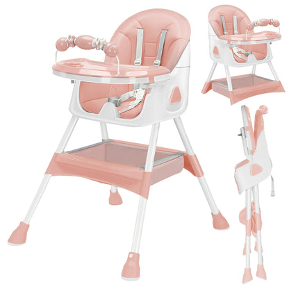 UBRAVOO Adjustable Multifunctional High Chair - Portable Baby Feeding Chair with Removable Tray & Safety Belt | UK