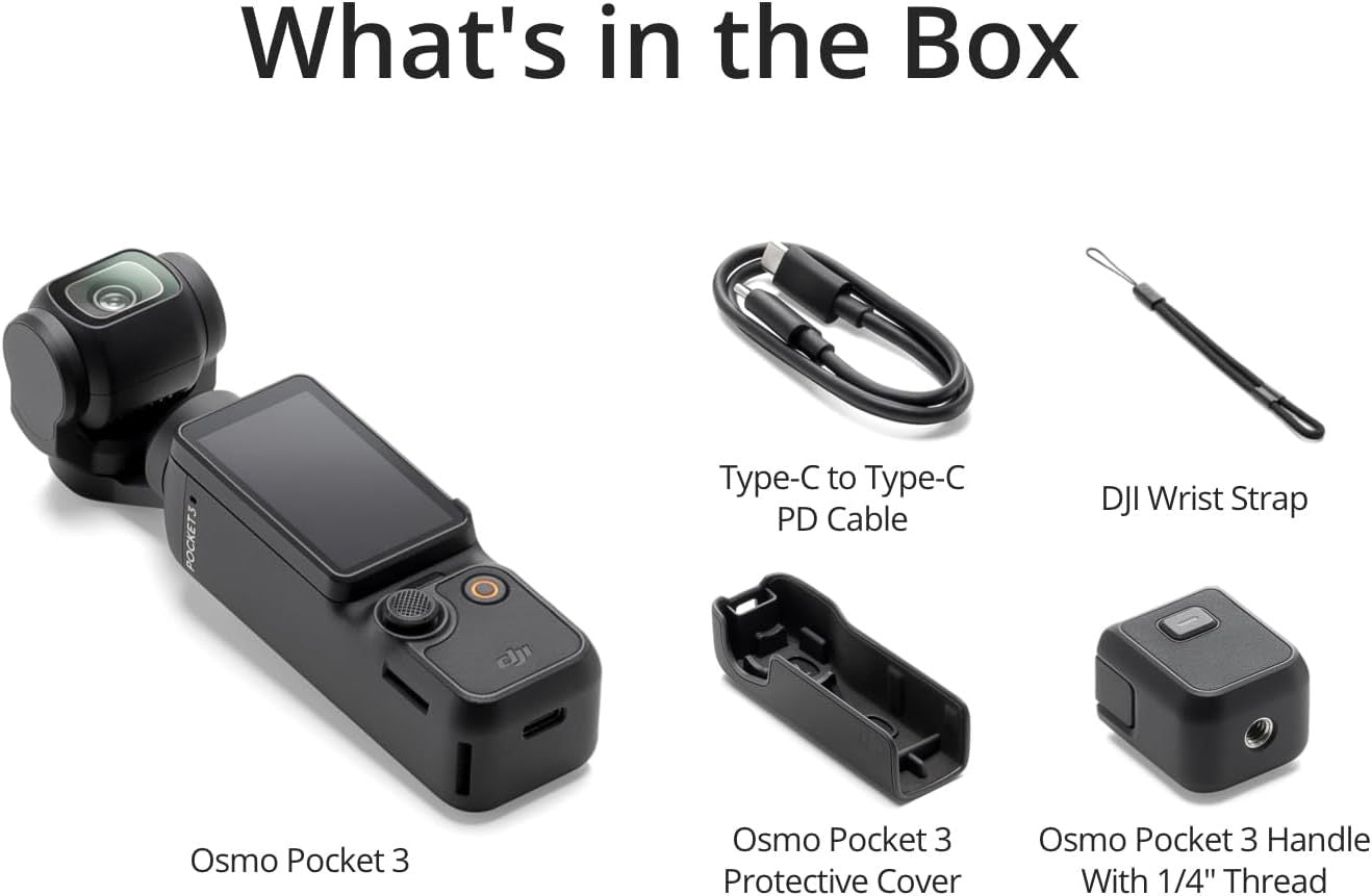 DJI Osmo Pocket 3 Vlogging Camera – 1" CMOS, 4K/120fps, 3‑Axis Stabilisation, Rotatable Touchscreen | Compact Video Camera | UK