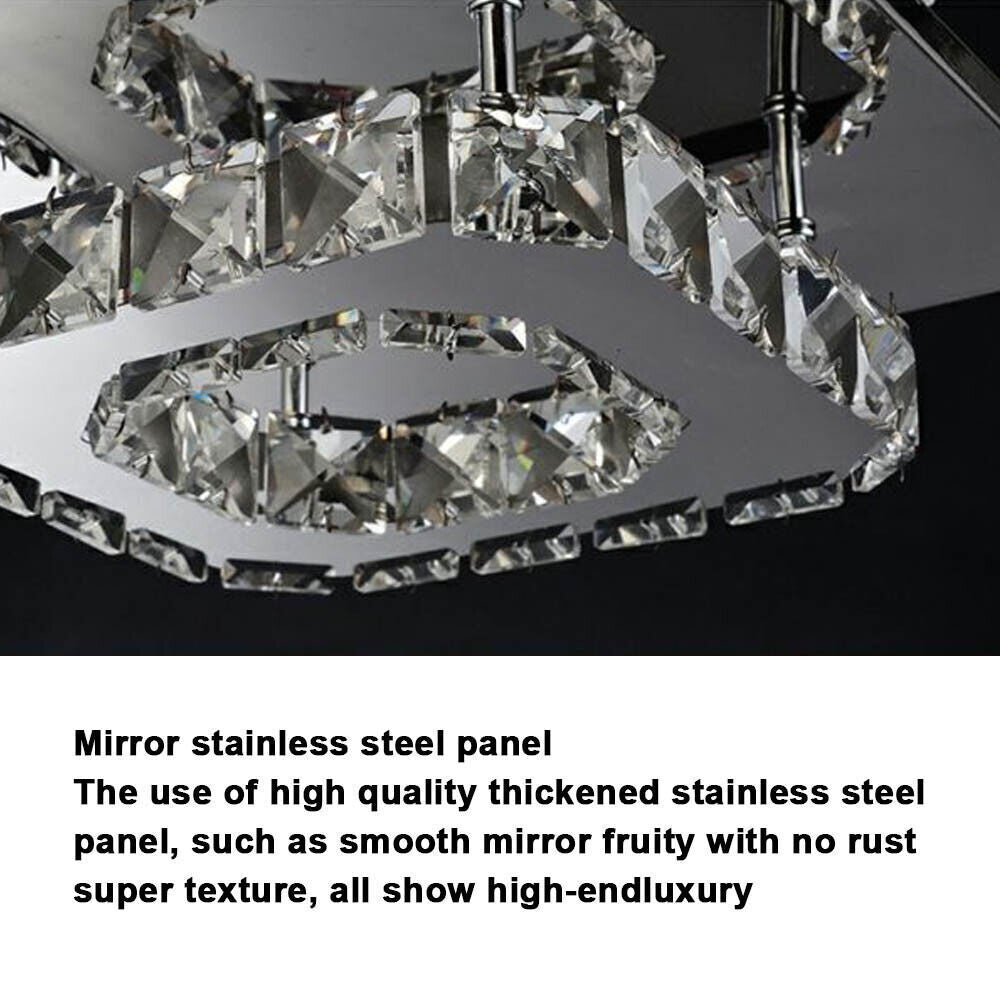 Crystal Ceiling Light LED Lamp | Modern Square Chandelier | Elegant Pendant Light for Living Room Hallway Bedroom