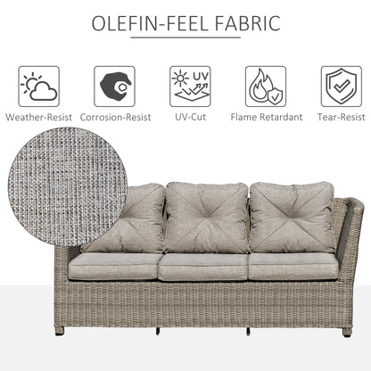 Outsunny eight-seater rattan corner sofa set with fire pit - product view 7