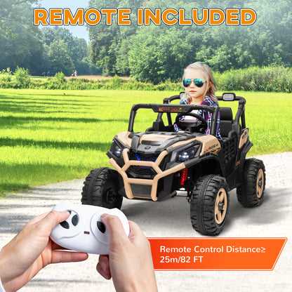 AIYAPLAY 24V two-seater kids electric ride-on car in khaki - product view 8