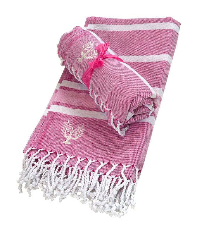 Hampton Hammam Towel | Pink-on-Pink | Wildash London