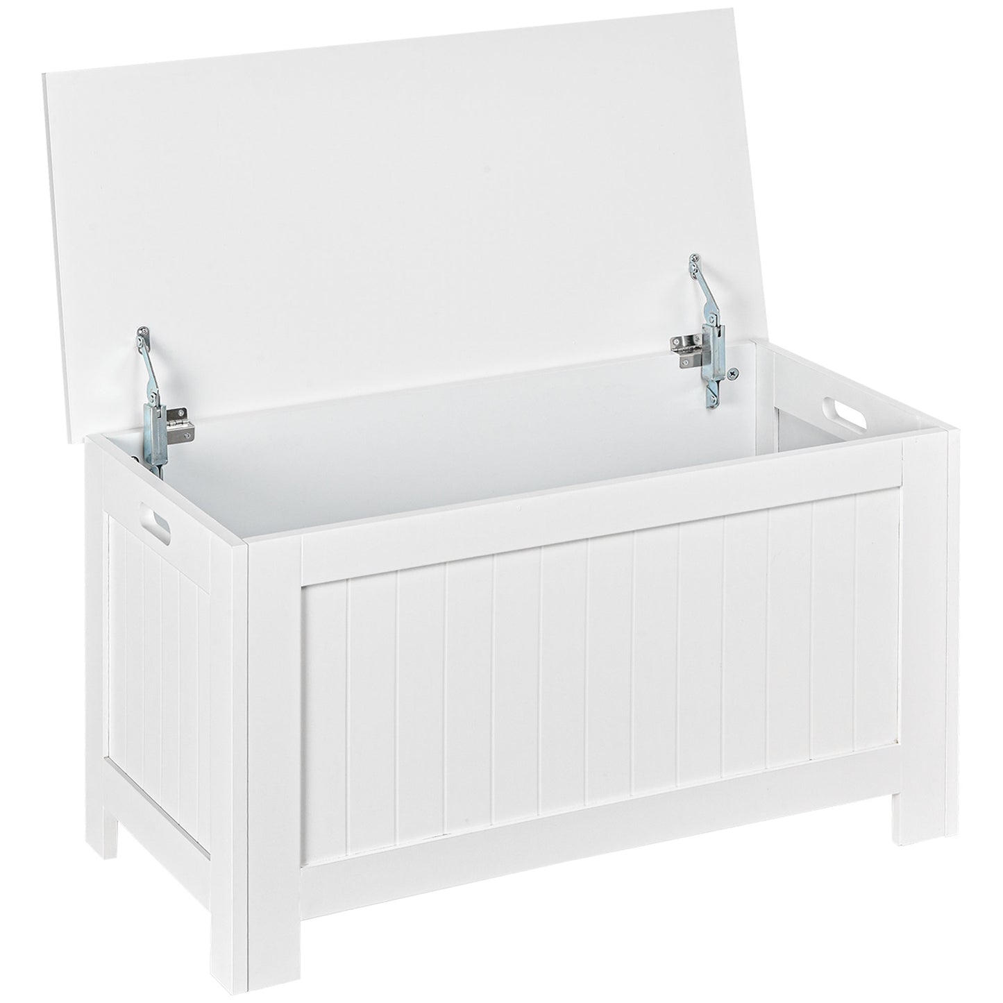 HOMCOM Lift-Top Storage Chest | Toy Box & Blanket Storage Bench, White