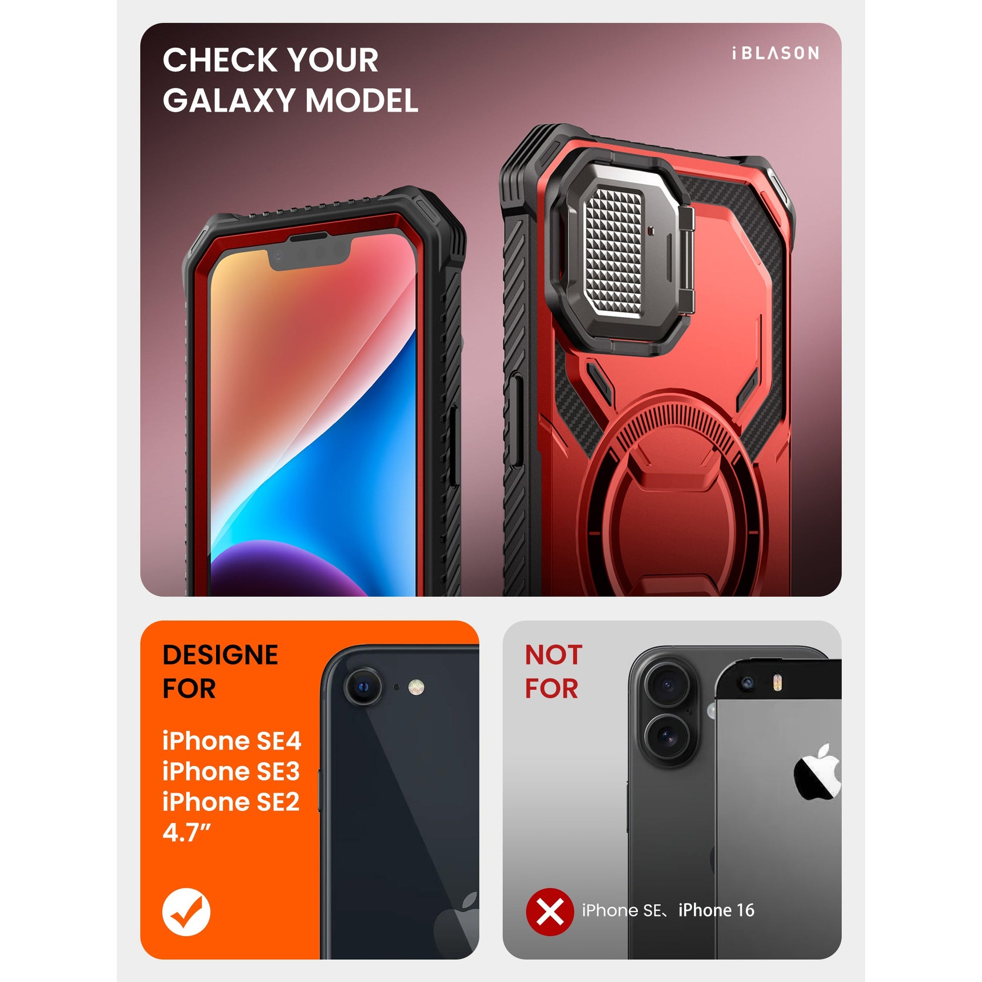iPhone 16e (2025) Armorbox Case-Metallic Red