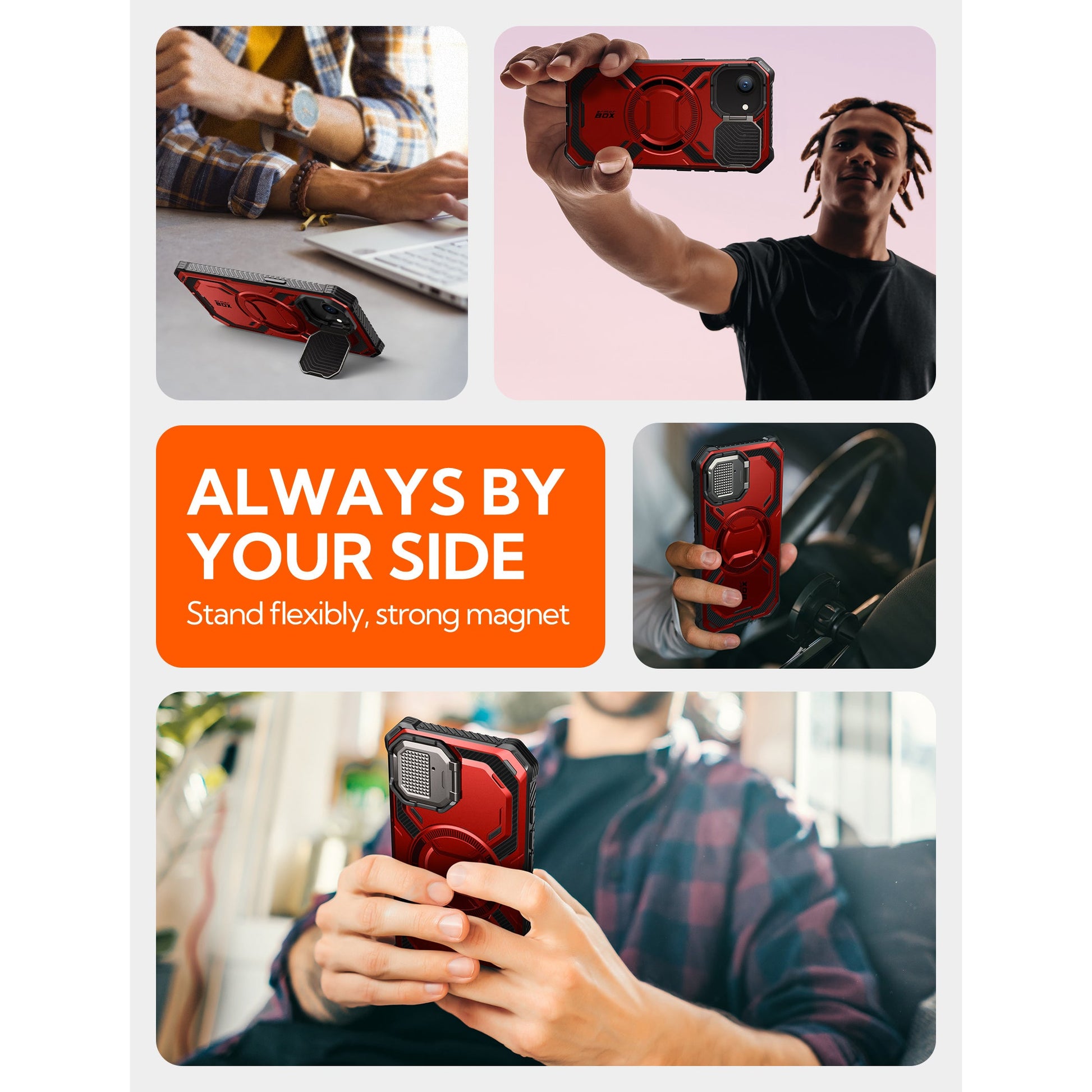 iPhone 16e (2025) Armorbox Case-Metallic Red
