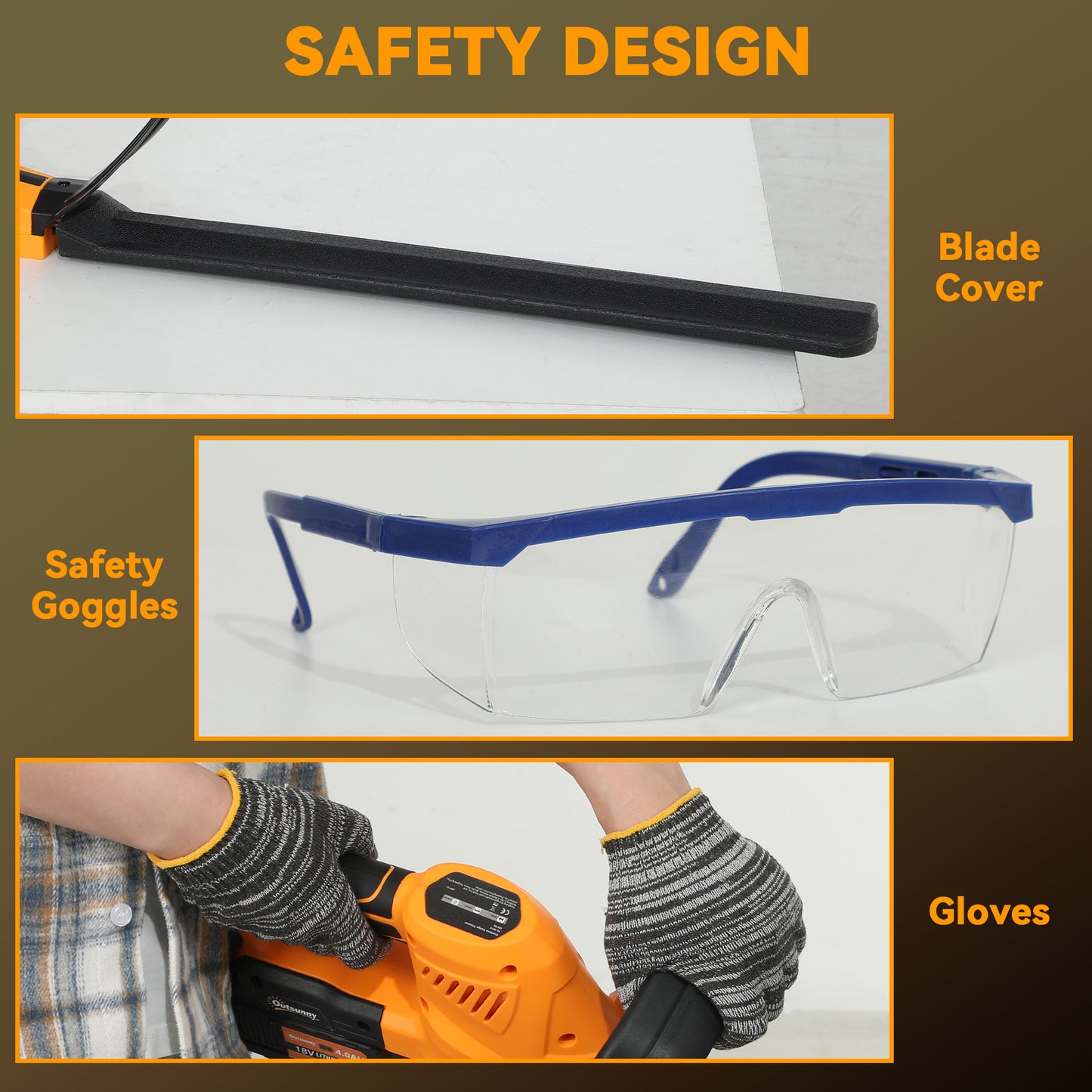 Outsunny 20 Inch Cordless Hedge Trimmer | 18V Cutter