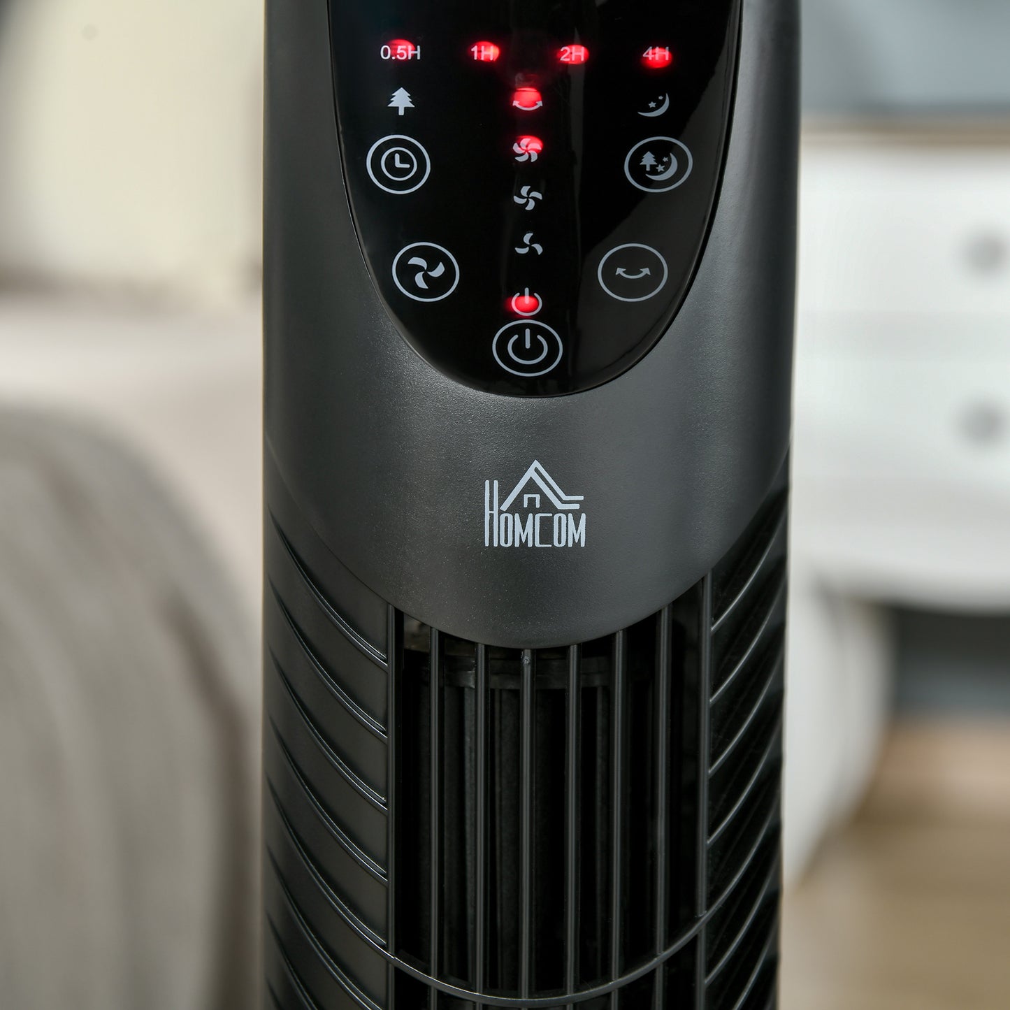HOMCOM 31" Bladeless Tower Fan | 70° Oscillation, 37.8dB Quiet, 7.5H Timer, Remote Control — Black
