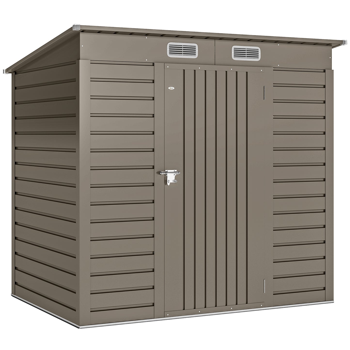 Outsunny 4 x 6ft Galvanised Metal Garden Shed | Grey