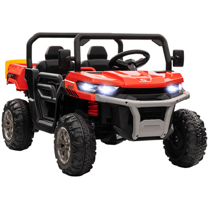 HOMCOM 12V two-seater kids ride-on car in red