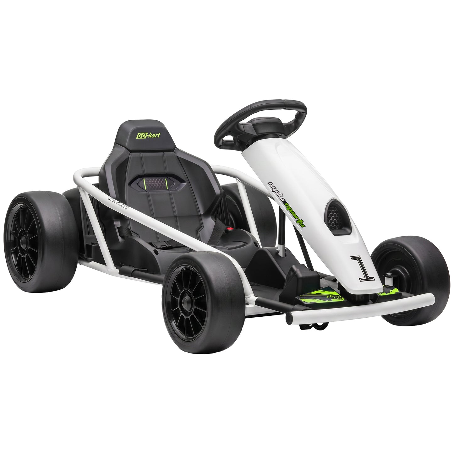 HOMCOM 24V kids electric drift go-kart in white