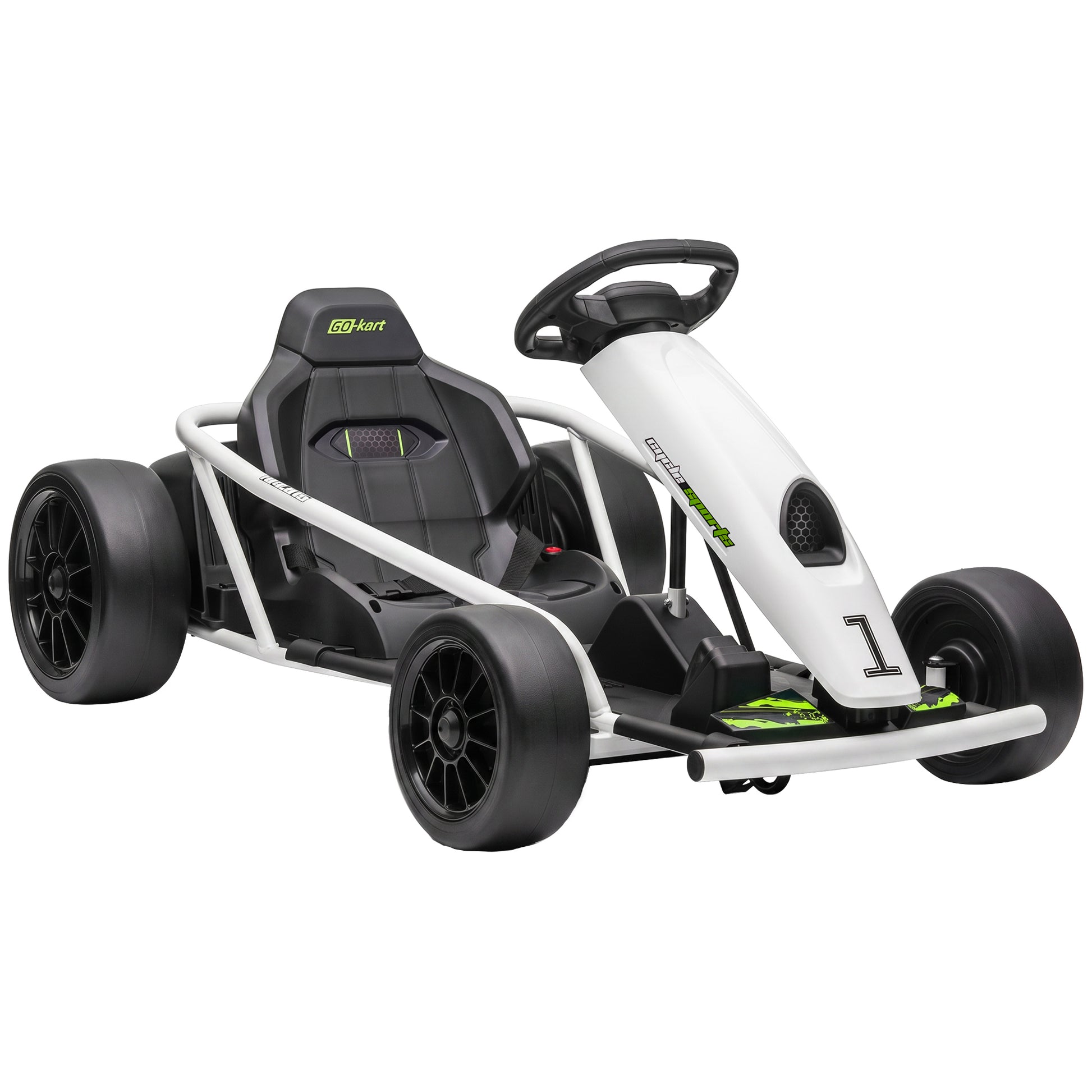 HOMCOM 24V kids electric drift go-kart in white