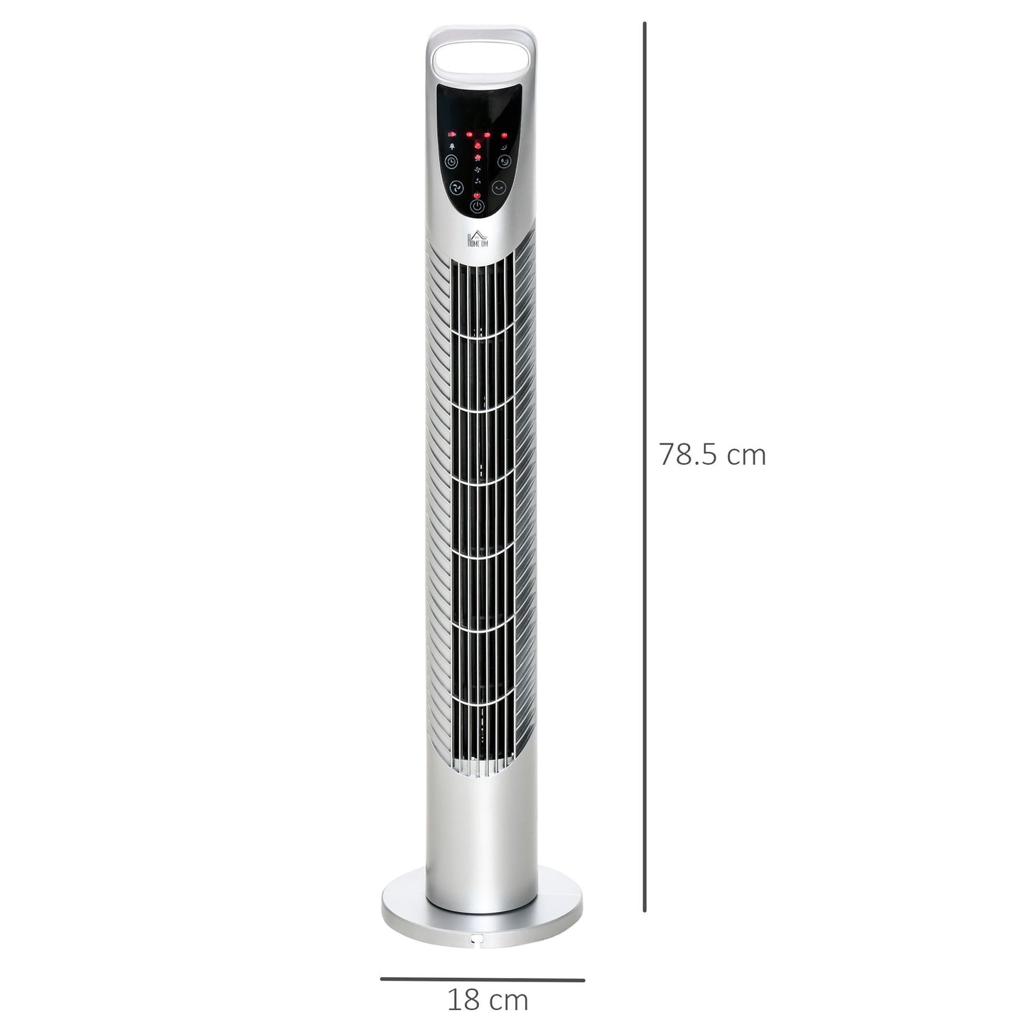 HOMCOM 31" Bladeless Tower Fan | 70° Oscillation, 37.8dB Quiet, 7.5H Timer, Remote Control — Silver