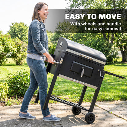 Outsunny Charcoal BBQ Grill | Adjustable Coal Pan