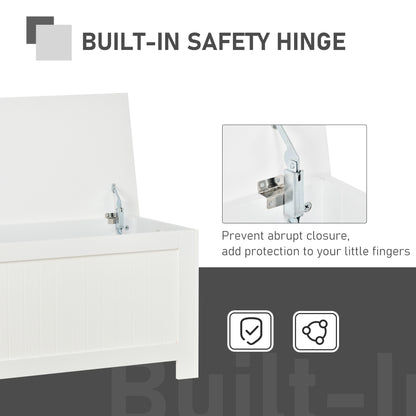 HOMCOM Lift-Top Storage Chest | Toy Box & Blanket Storage Bench, White