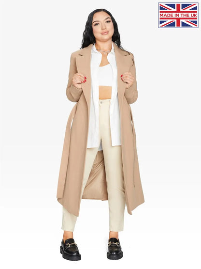 Belted Longline Duster Coat 2024 - Premium Italian Wool & Cashmere UK Winter Outerwear