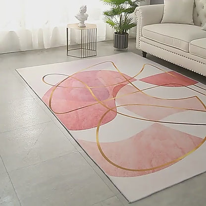 Nordic Geometric Abstract Area Rug – Modern Washable Living Room & Bedroom Carpet / Entrance Mat