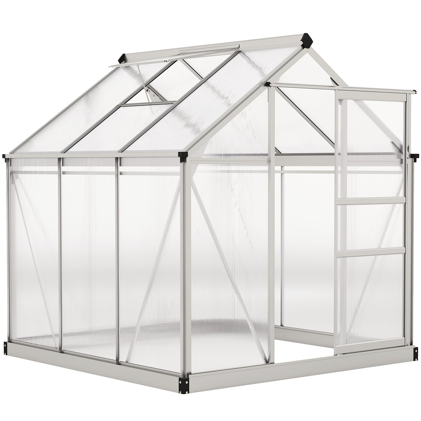 Outsunny 6 x 6ft Polycarbonate Greenhouse | Clear