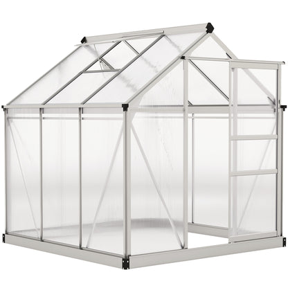 Outsunny 6 x 6ft Polycarbonate Greenhouse | Clear