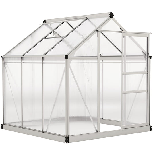 Outsunny 6 x 6ft Polycarbonate Greenhouse | Clear