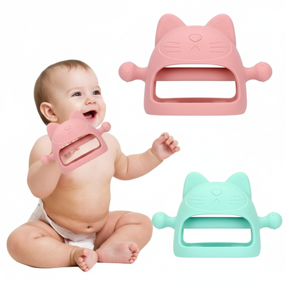 Silicone Baby Teether – Cat‑Shaped Teething Toy with Textured Surface | BPA‑Free Baby Chewer | UK