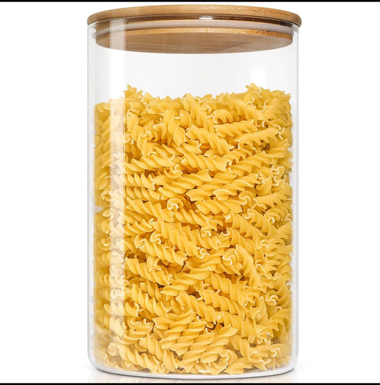 ComSaf 3800ML Glass Jar with Bamboo Airtight Lid