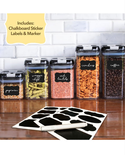 Simply Gourmet Food Storage Containers – Set of 4 BPA-Free Airtight Organisers for Kitchen – Perfect for Flour Sugar