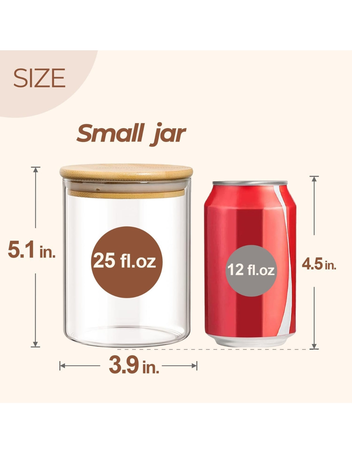 ComSaf 25oz/750ml Glass Food Storage Jars Set of 6 – Clear Glass Containers with Bamboo Lids Airtight Pantry Jars