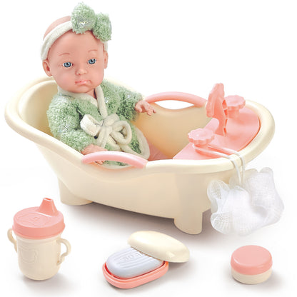 Baby Doll Toy High Chair Set | Cradle, Bath Tub & Pushchair | Role Play Gift for Kids